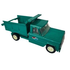 Vintage Structo Hom-Pak Dump Truck 9" Pressed Steel Toy Green Teal